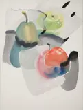 Nature morte aux fruits, 1.2.85 by Jean-Robert Ipoustéguy, Aquarelle et gouache, sold Oct 2023