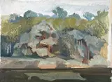 Paysage aux arbres by Otto Schauer, Gouache sur papier, sold Jun 2023