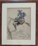 Fête militaire "Bayard by Pierre Le Trividic, 1971, Aquarelle et pastel signé et daté, sold Dec 2025