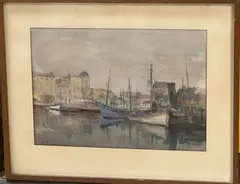 Le port de Honfleur by Fedor P. Blagonavrov, Aquarelle, sold Dec 2025