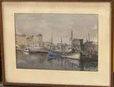 Le port de Honfleur by Fedor P. Blagonavrov, Aquarelle, sold Dec 2025