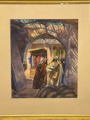 Souk au Maroc by Louis John Endres, Aquarelle, sold Dec 2025