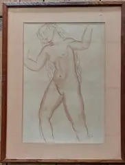 Nu by Elisabeth Chaplin, Sanguine monogrammée E, sold Dec 2025
