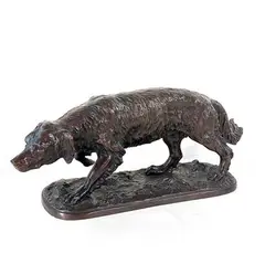 Setter à l'affût by Pierre-Jules Mêne, Bronze à patine brune, sold Dec 2025