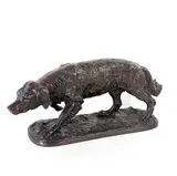 Setter à l'affût by Pierre-Jules Mêne, Bronze à patine brune, sold Dec 2025