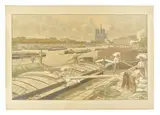 Notre-Dame vu du quai d'Austerlitz, 1900 (Toudouze pp. 97 et 163 / Levasseur-Le Bohec p. 54) Planche 3 sur 8 de la série des Paysages parisiens by Henri Rivière, Lithographie en, sold Dec 2025