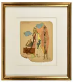 Composition surréaliste by Benjamín Palencia, 1930, Technique mixte (collage, aquarelle, encre sur papier), sold Dec 2025