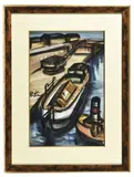 La péniche by Franz Priking, Aquarelle, sold Dec 2025