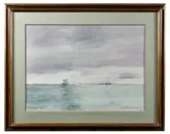 Port de Rotterdam by Michel Ciry, 1986, Aquarelle, sold Dec 2025