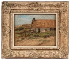 Ferme près de la mer by Léon Augustin Lhermitte, Pastel sur carton, sold Nov 2025