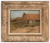 Ferme près de la mer by Léon Augustin Lhermitte, Pastel sur carton, sold Nov 2025