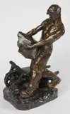 Le CARRIER by Edouard Drouot, Épreuve en bronze à patine brun foncé, sold Nov 2025
