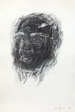 Visage by Robert Solyom, 1997, Encre et gouache sur papier, sold Oct 2019