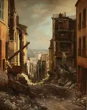 L'incendie de Saint Cloud by Charles Kuwasseg, 1874, Toile, sold Jun 2019