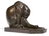 Panthère à sa toilette by Georges Lucien Guyot, Bronze à patine brune, sold Jun 2019