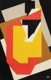 Composition, circa 1953 by Jacques Villon, Gouache au pochoir en, sold Jun 2019