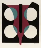 Composition by Guy Vandenbranden, 1961, Gouache sur papier, sold Jun 2019