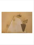 Composition abstraite by Jean Lambert-Rucki, 1920, Fusain, craie blanche et crayon sur papier, sold Jun 2019