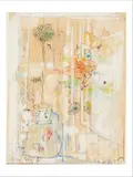 Vue de la fenêtre by Pierre Le Sueur, Gouache et crayon sur papier, sold Jun 2019