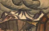 Les volcans d'Auvergne by Jules-Émile Zingg, 1921, Aquarelle sur papier signée en bas à droite et datée, sold Apr 2019