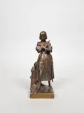 Jeanne d'Arc en armure by Marie D'orleans, Epreuve en bronze à patine brun nuancée, sold Mar 2020