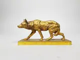 Le loup by Charles Valton, Epreuve en bronze doré, sold Mar 2020