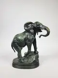 Jeune éléphant by Alfred Barye, Epreuve en bronze à patine vert nuancé, sold Mar 2020