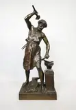 Opus improbum omnia vincit by Émile Louis Picault, Epreuve en bronze à patine brun nuancé, sold Mar 2020