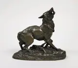 Le loup pris au piège by Antoine-Louis Barye, Epreuve en bronze à patine brun-vert nuancé, sold Mar 2020