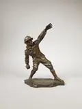 Au front" by Maurice Guiraud-Rivière, 1916, Epreuve en bronze à patine brun nuancé vert, sold Mar 2020