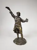 Poilu au quart de rouge by Maurice Guiraud-Rivière, Epreuve en bronze à patine brun nuancé, sold Mar 2020