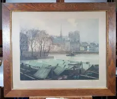 Les quais près de Notre Dame by Henri Jourdain, Lithographie numérotée "109" et signée en bas à droite, sold Feb 2020