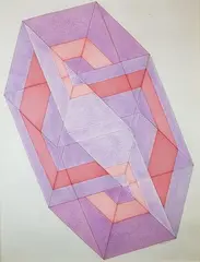 Figure géométrique by Ronald Abram, 1969, Aquarelle et crayon signé et daté en bas à droite, sold Feb 2020