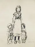 Petite mère by Théophile Steinlen, Lithographie signée en bas à droite dans la planche, sold Dec 2019