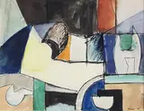 Abstraction by Jean Hélion, 1938, Aquarelle signée et datée en bas à droite, sold Dec 2019