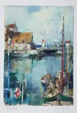Le port de Honfleur by Marcel Cramoysan, Gouache signée et située en bas dans la marge, sold Dec 2019