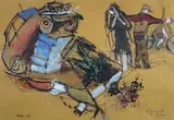 L'accident du 4 mars" by Jean Hélion, 1978, Encre de chine et gouache signée et datée en bas à gauche, sold Dec 2019