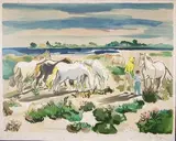 Eté en Camargue by Yves Brayer, Lithographie en couleurs signée dans la planche en bas à droite et justifiée, sold Dec 2019