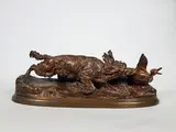 La chasse au canard by Pierre-Jules Mêne, Epreuve en bronze à patine brun nuancée, sold Dec 2019