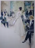 La cantatrice by René Lelong, Aquarelle signée vers le milieu à gauche, sold May 2019