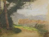 Chemin à Eragny by Lucien Pissarro, Pastel, sold May 2019