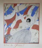 Vive la France by Georges Lepape, Lithographie (déchirures) titrée, sold May 2019