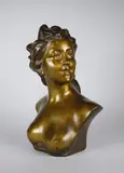 Buste de femme by Jef Lambeaux, Epreuve en bronze à patine brun clair nuancé, sold May 2019