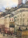 Rue de Paris by Edouard-Jacques Dufeu, Aquarelle signée en bas à gauche, sold Mar 2019