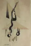 L'alsacienne by Enrico Prampolini, Aquarelle signée en bas à droite, sold Mar 2019