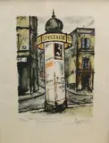 La colonne Maurice by Takanori Oguiss, Lithographie signée en bas à gauche, justifiée, sold Mar 2019