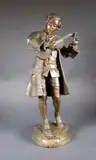 Mozart by Adrien Étienne Gaudez, Epreuve en bronze à patine brun nuancé rouge, sold Mar 2019