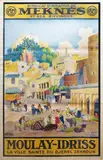Syndicat d'initiative de Meknes et ses environs. Moulay-Idriss, la ville sainte du Djebel Zehroun by Mattéo Brondy, Affiche BACONNIER Alger, sold Feb 2019