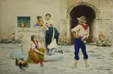 L'amoureux by François Joseph Jacq Ameglio, Aquarelle signée en bas à droite, sold Feb 2019
