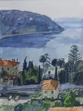Sur la côte d'Azur by Yves de Saint-Front, Aquarelle signée en bas à gauche, sold Feb 2019